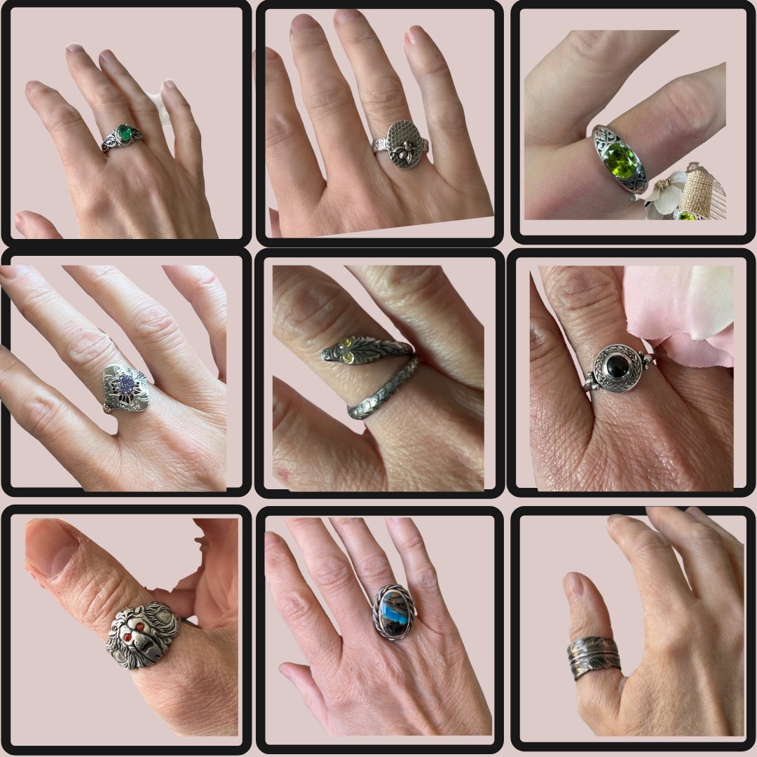 Hand made Silver Rings with Gemstones