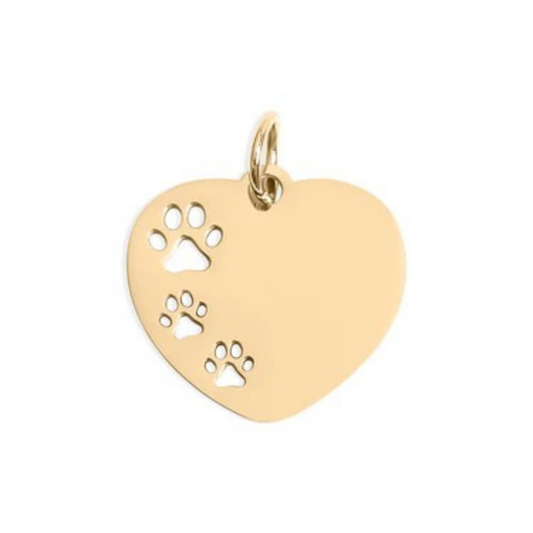 Personalized Paw Print Heart Tribute Pendant