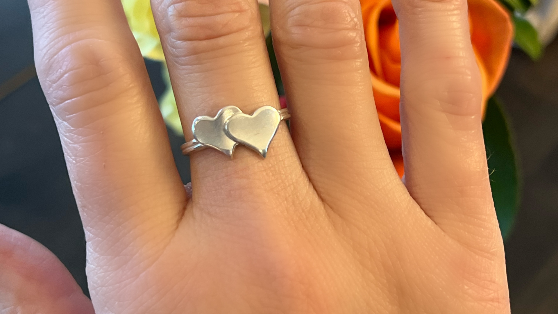 Load video: Handmaking Silver Hearts Ring