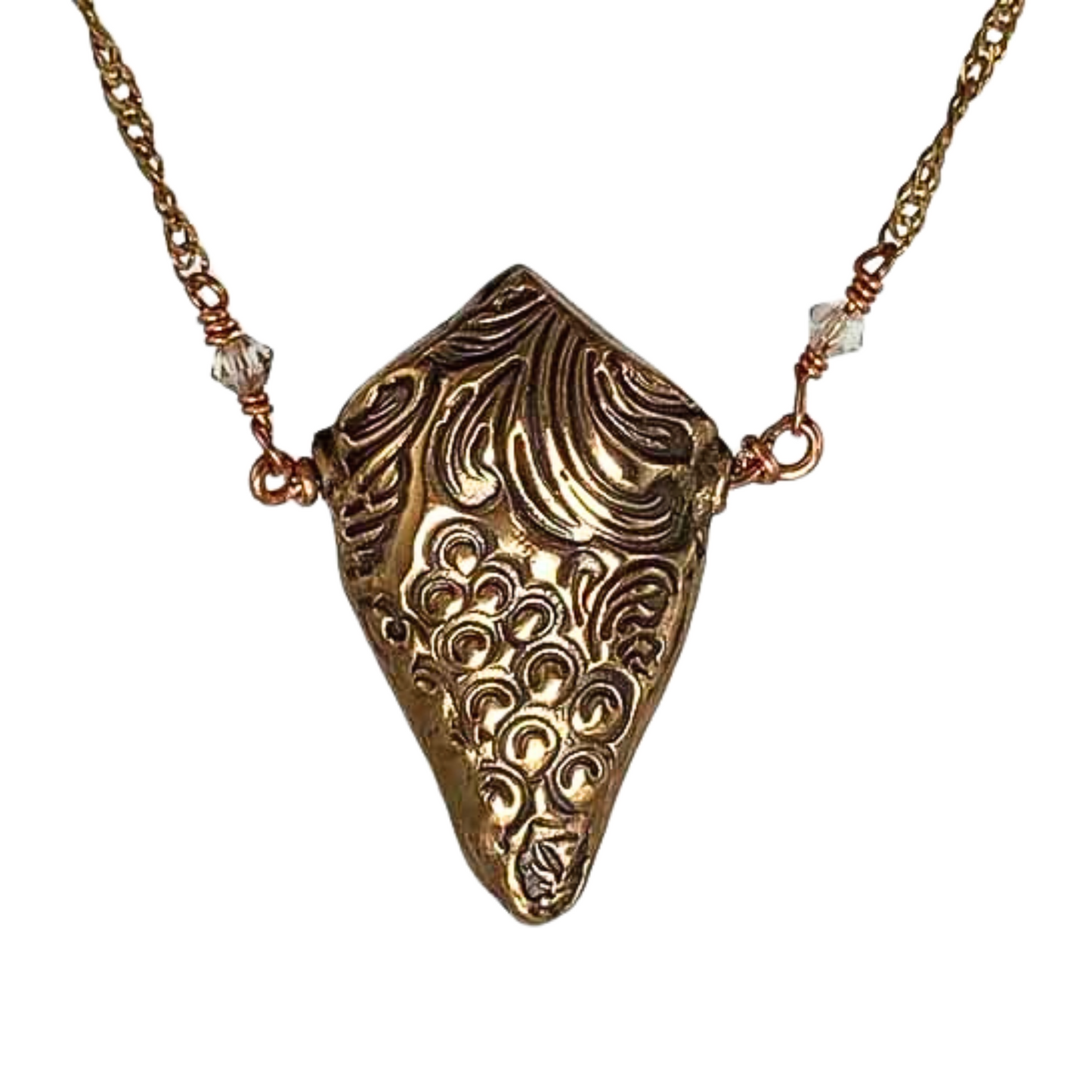 3D Grapevine Rose Bronze Necklace Bedrock Rose