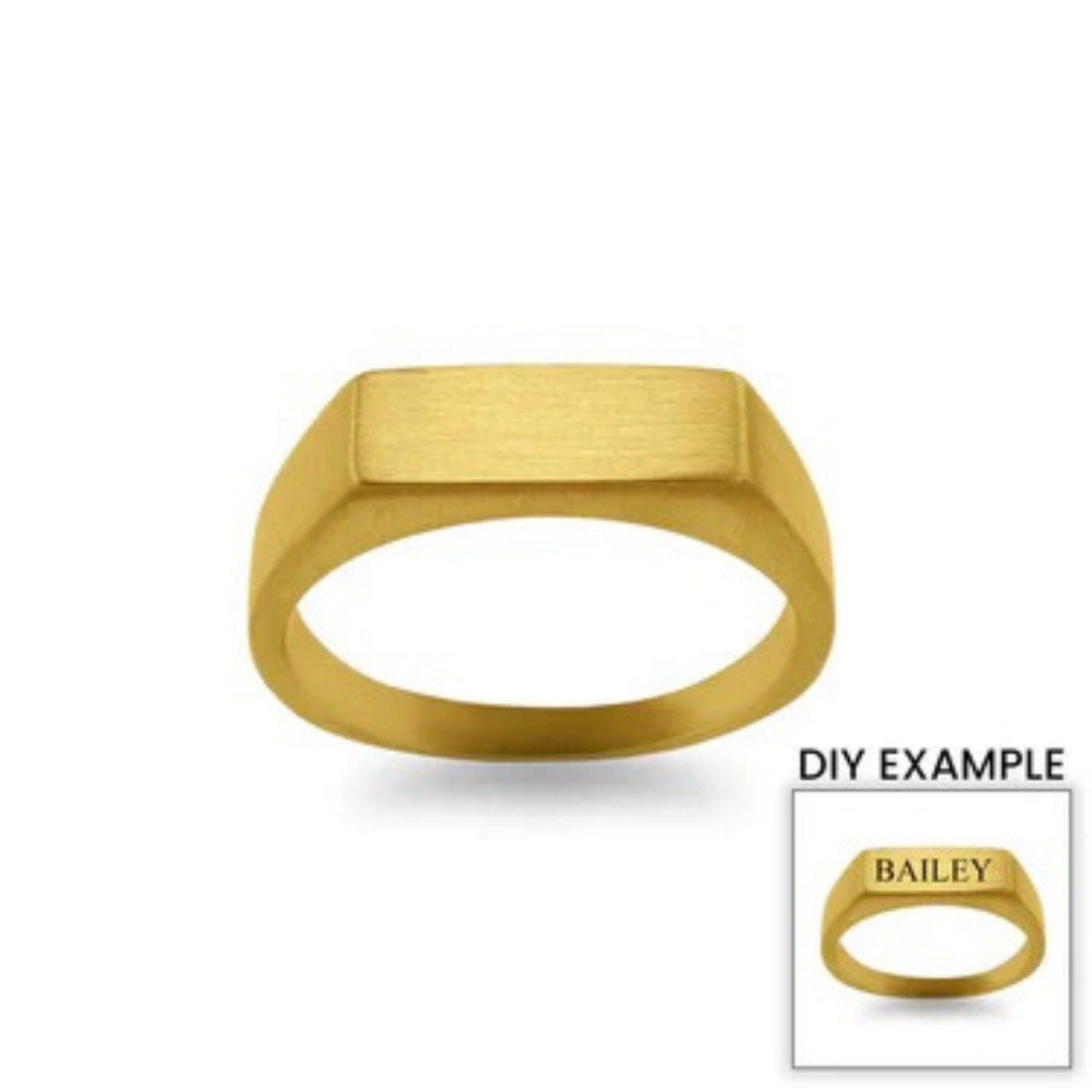 Personalized Gold Horizontal Signet Ring