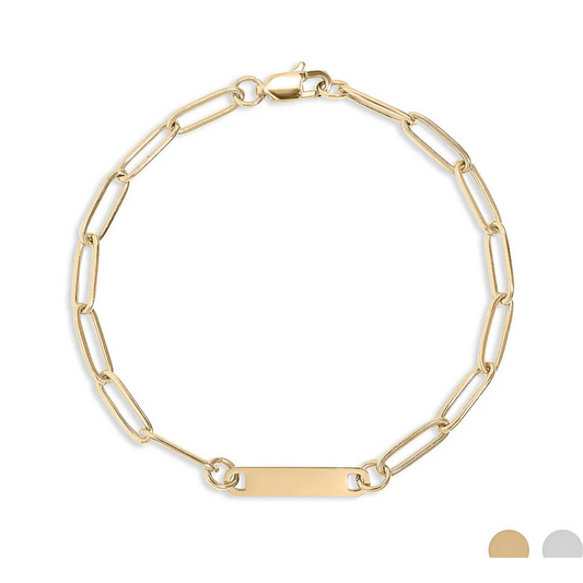 Personalized Paperclip Bar Bracelet