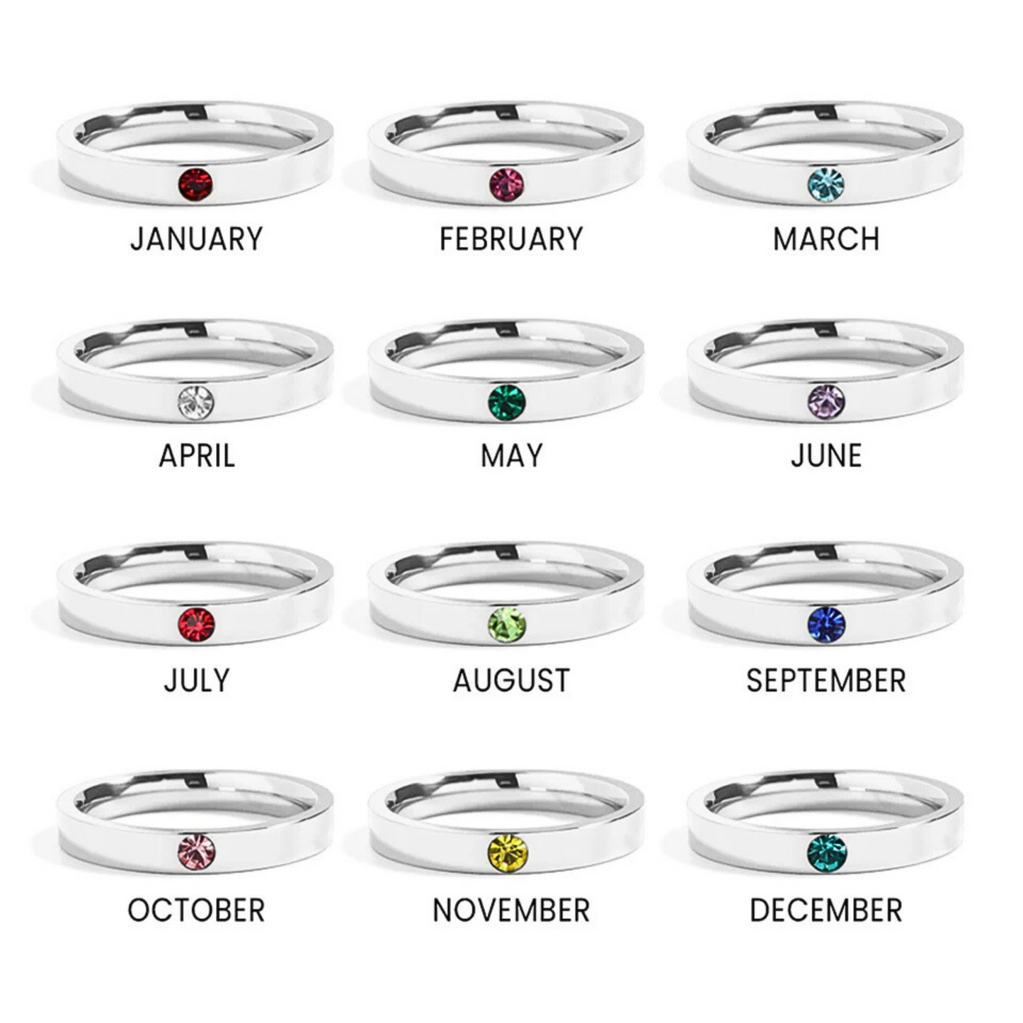 Personalized Birthstone Stackable Ring