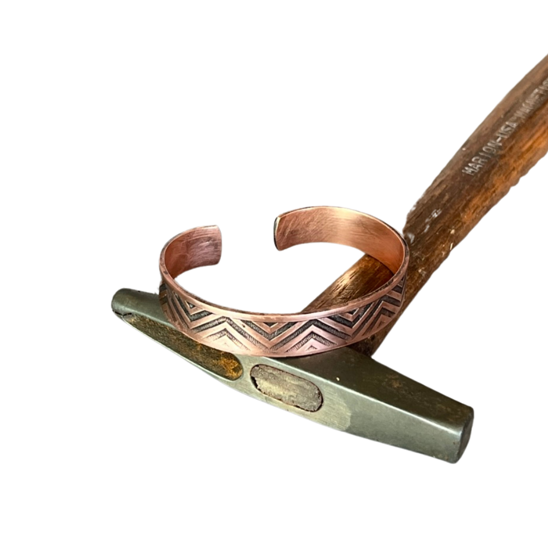 Ombre Zig Zag Copper Cuff Bracelet Bedrock Rose