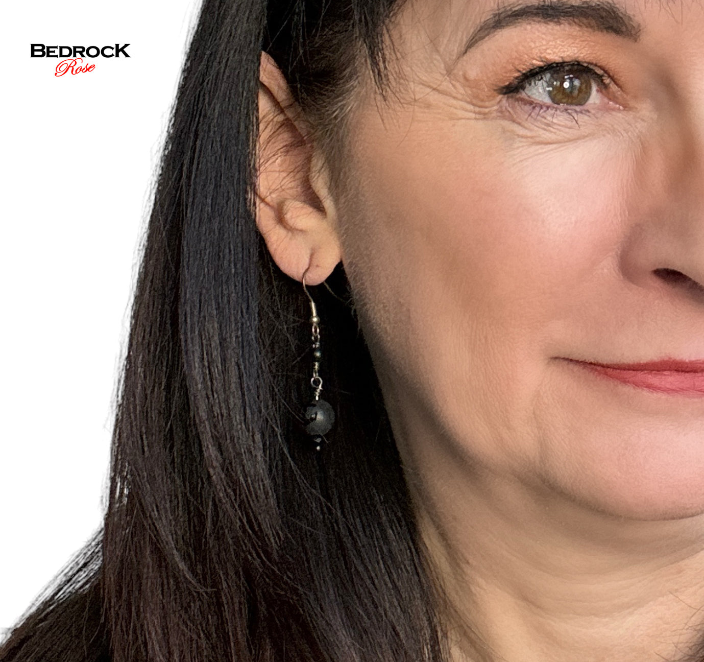 Matte Black Agate DanglingEarrings