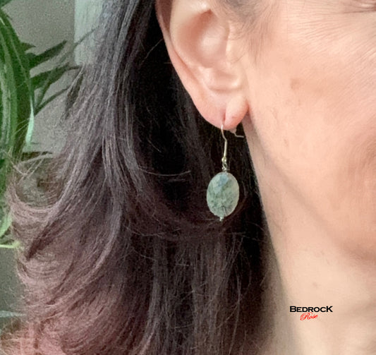 Faceted Nephrite Jade Dangling Earrings Bedrock Rose