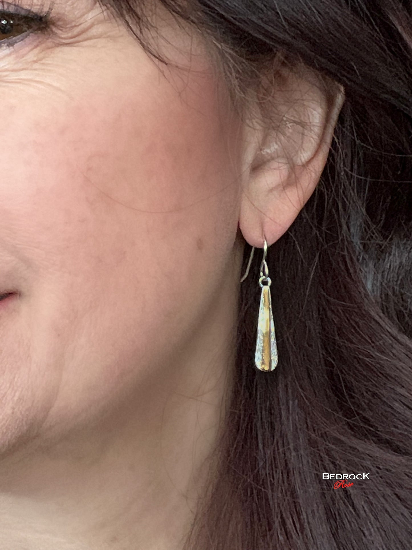 Silver and Gold Bar Dangling Earrings, Silver and 24K Gold Earrings, Dainty Gold and Silver Earrings, Gift for Her, Handmade jewelry