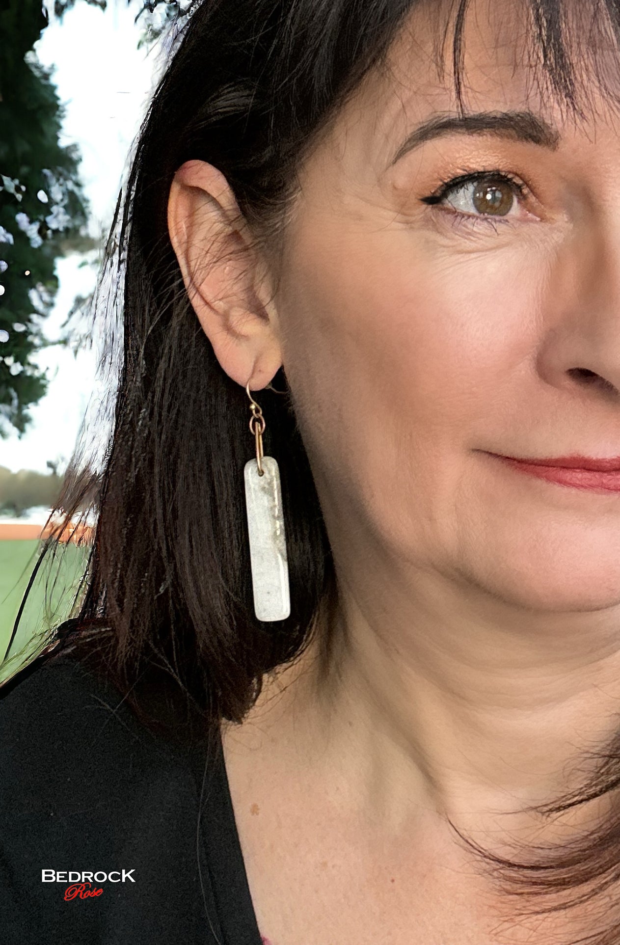 magnesite gemstone earrings, magnesite creativity stone jewelry, gift for her