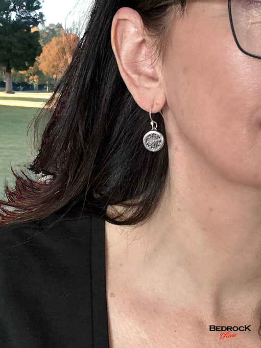 Silver Mandala Dangling  Earrings, Spiritual jewelry, handmade jewelry