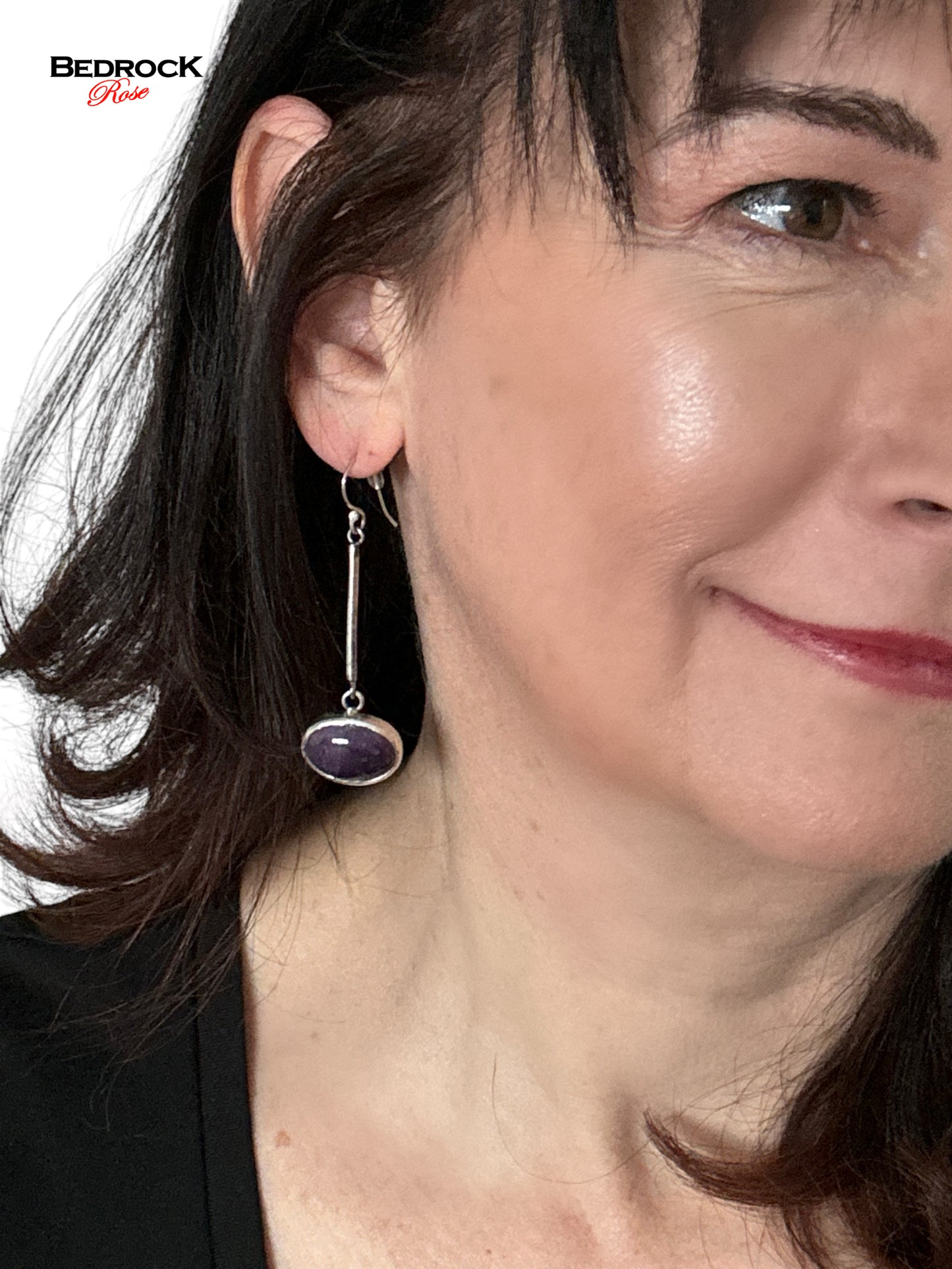 Amethyst earrings, purple gemstones, Calming Stone Earrings, Dangling earrings, February birthstone, Birthday Gift, Purple stone