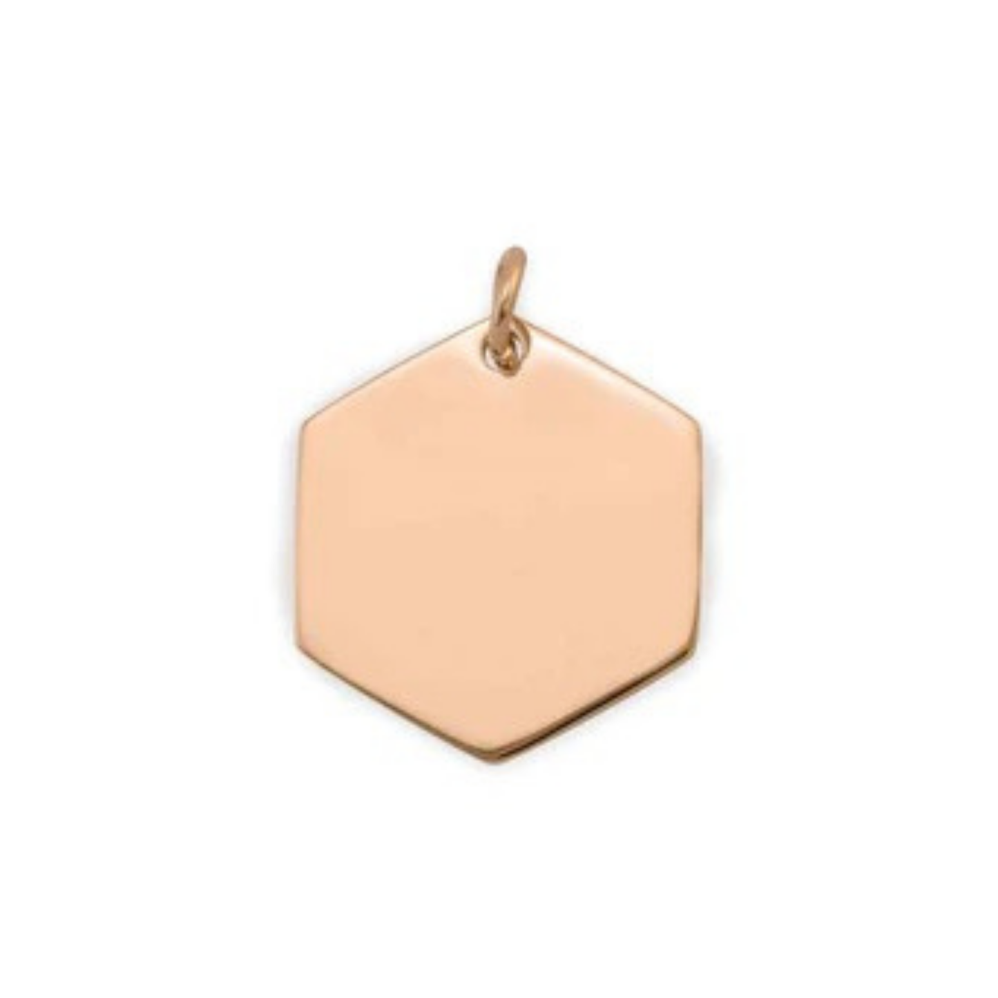 Personalized Engravable Mini Rose Gold Hexagon Pendant