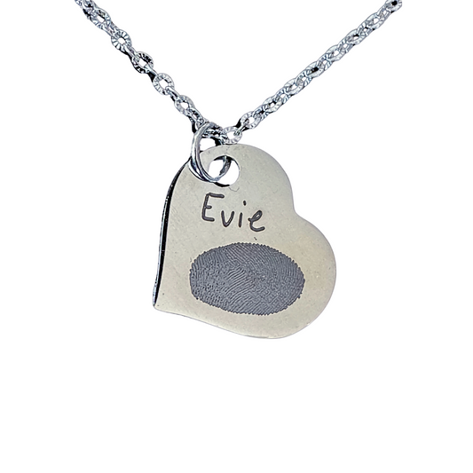Custom Fingerprint Heart Pendant