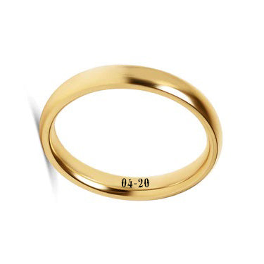 Personalized Highly Polished Rounded Stainless Steel 3 mm Band Ring