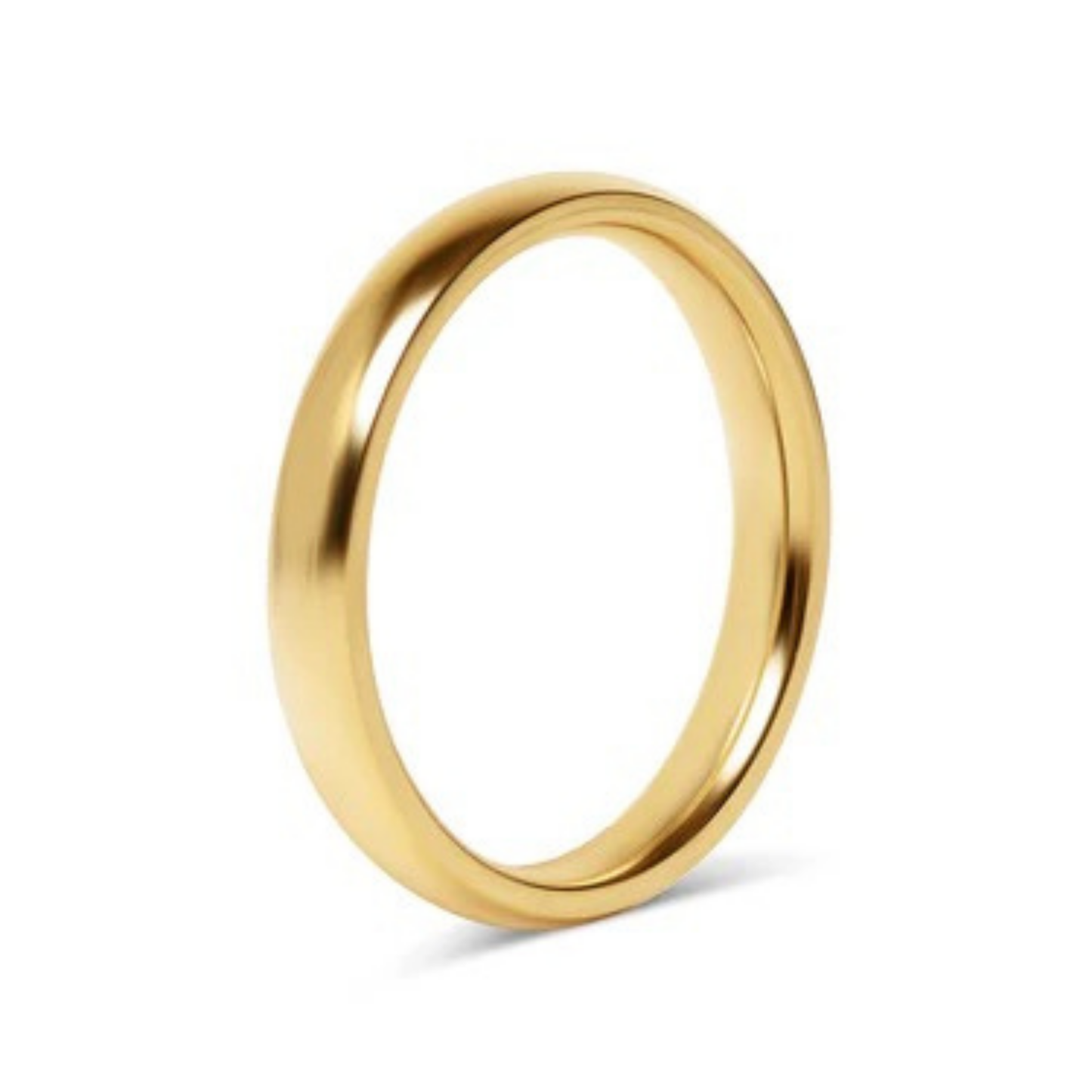 Gold rounded ring band, stainless steel, engravable, personalizable, custom jewelry, gift for him or her