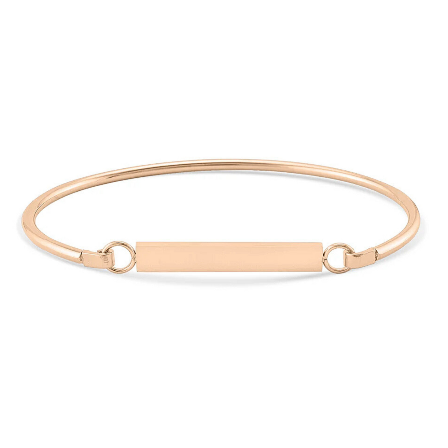 Gold engravable personalizable flat bar bangle