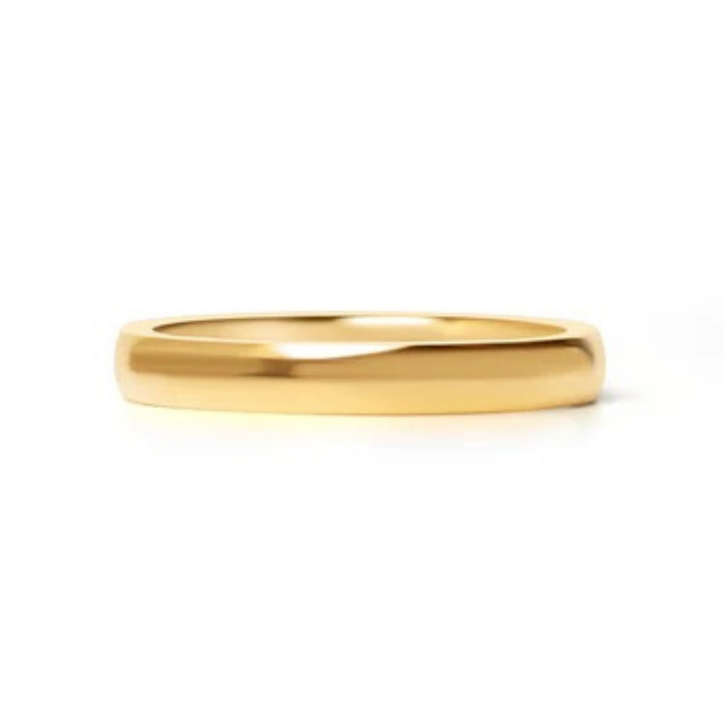 Gold rounded ring band, stainless steel, engravable, personalizable, custom jewelry, gift for him or her