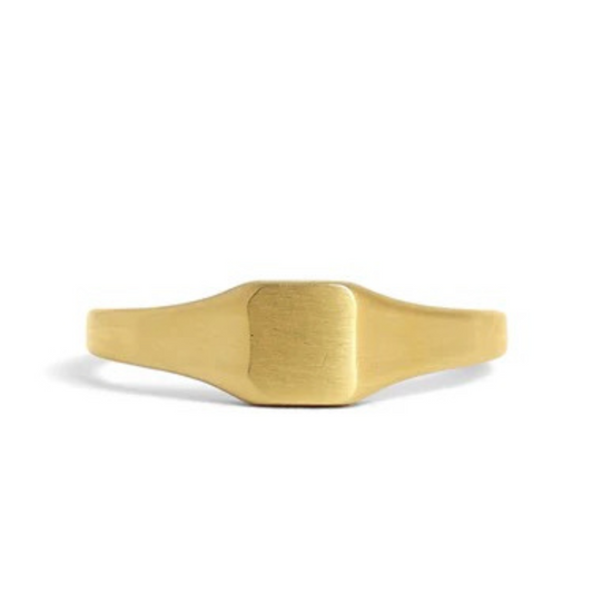 Gold engravable square signet ring, personalizable, custom jewelry, gift