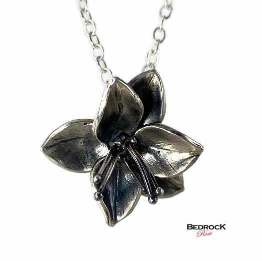 Fine Silver Dogwood Blossom Necklace