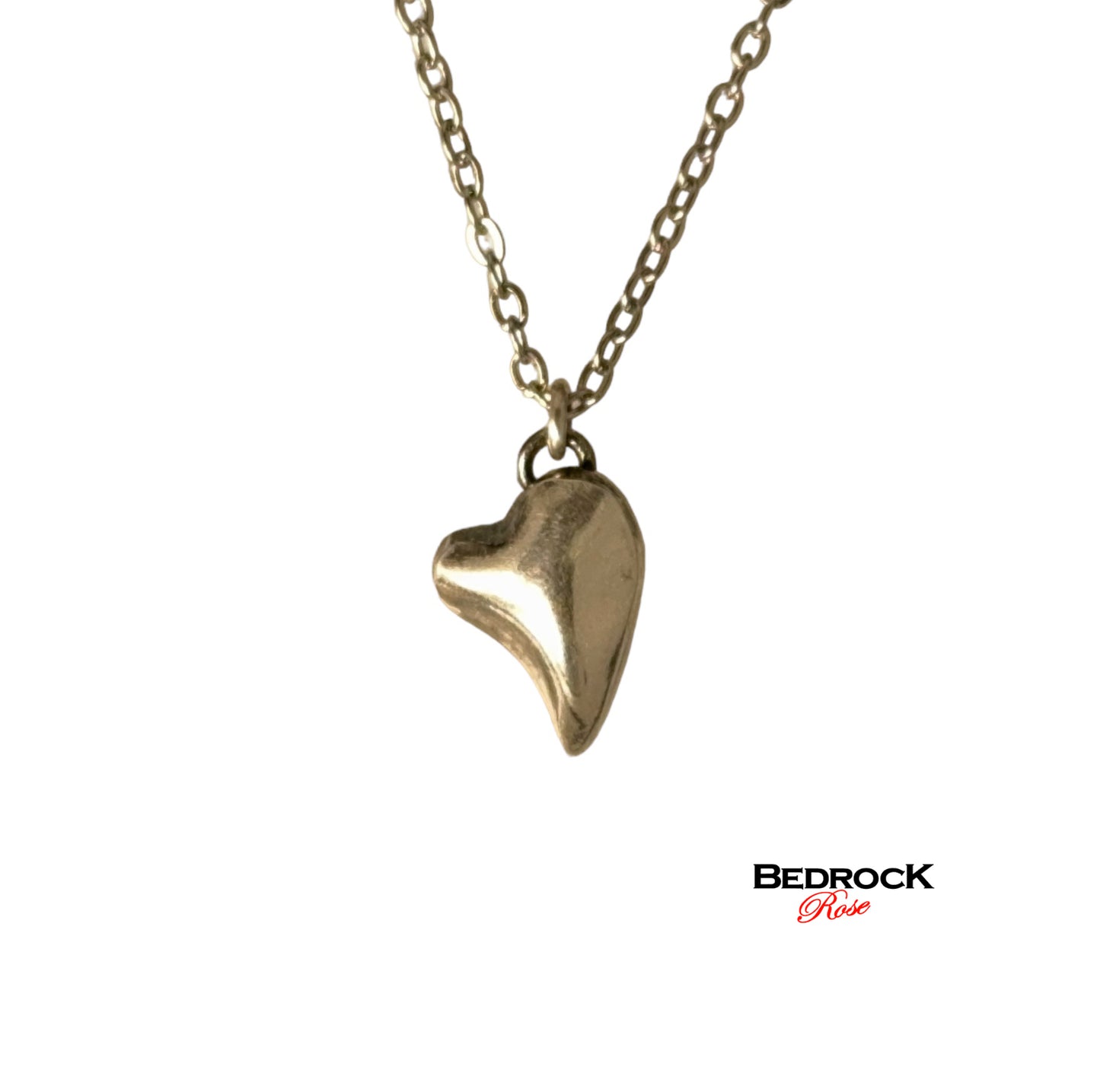 Silver Puffy Heart Pendant, Love Heart Necklace, Valentines Gift for Her