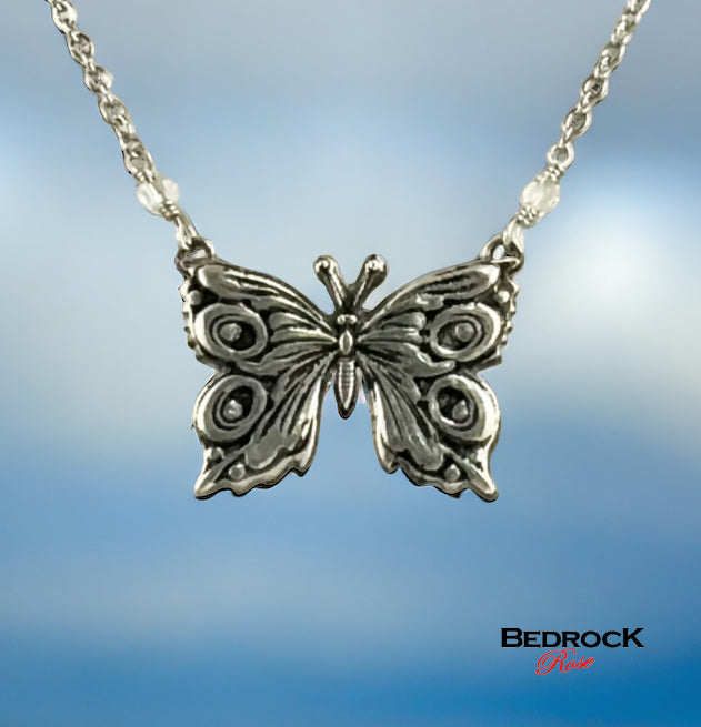Beautiful Fine Silver Butterfly Pendant Necklace, Nature-Inspired Jewelry