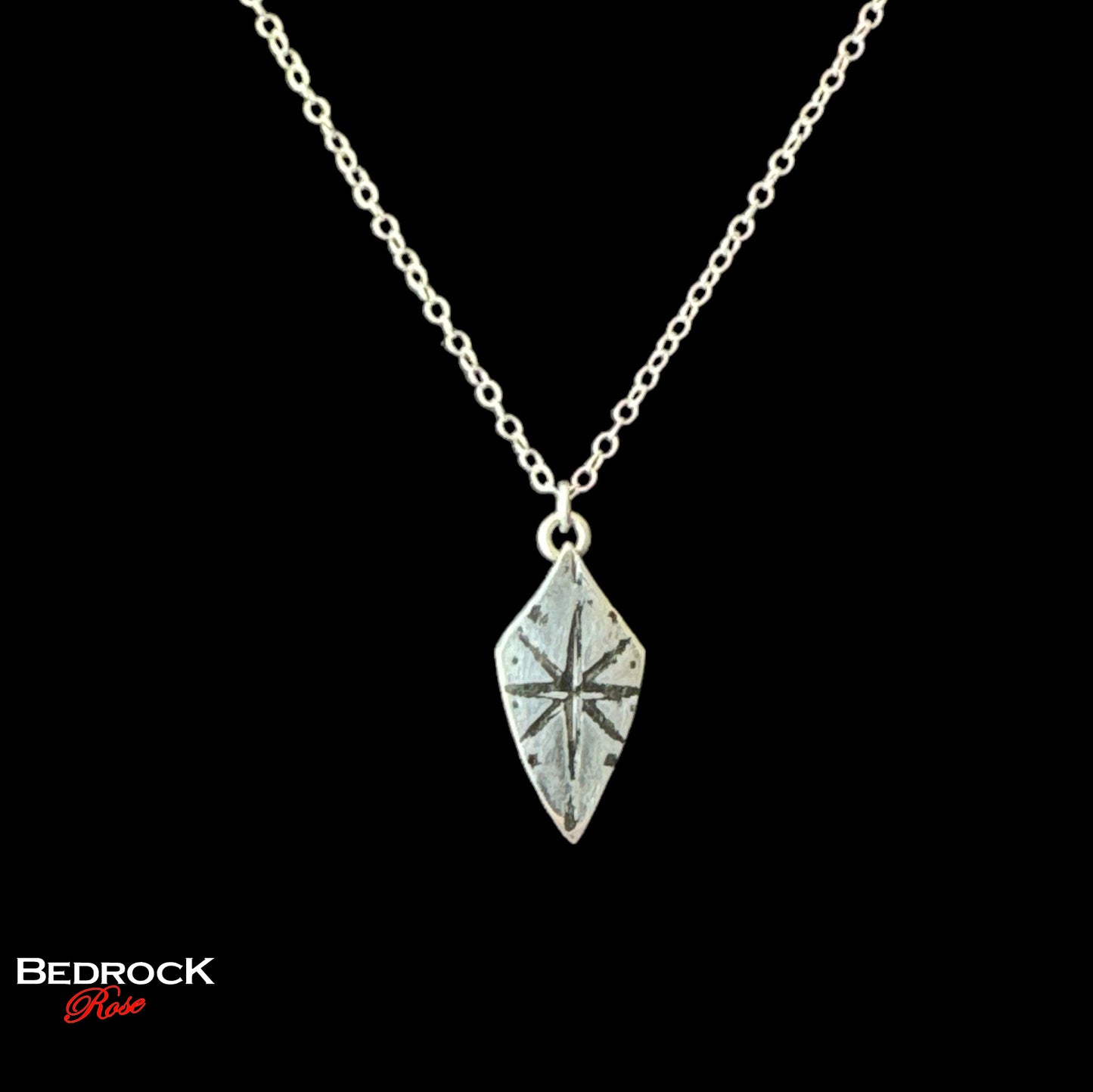 Silver Compass Rose Shield | Pendant | Necklace