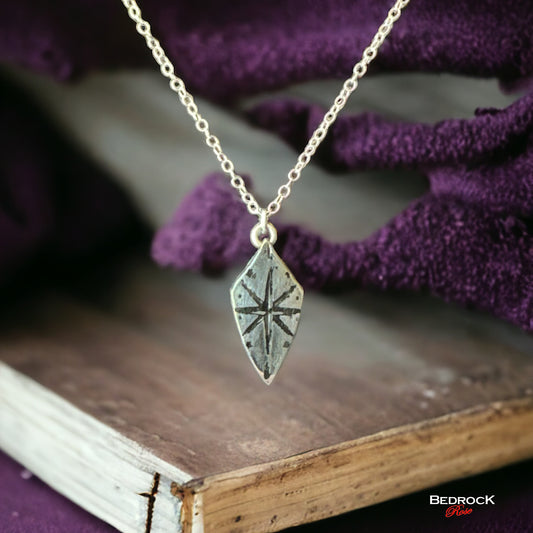 Silver Compass Rose Shield | Pendant | Necklace