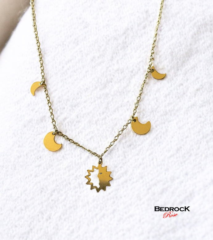 Gold Fill Moon Phase Necklace, Eclipse Jewelry, Gift for lunar lovers