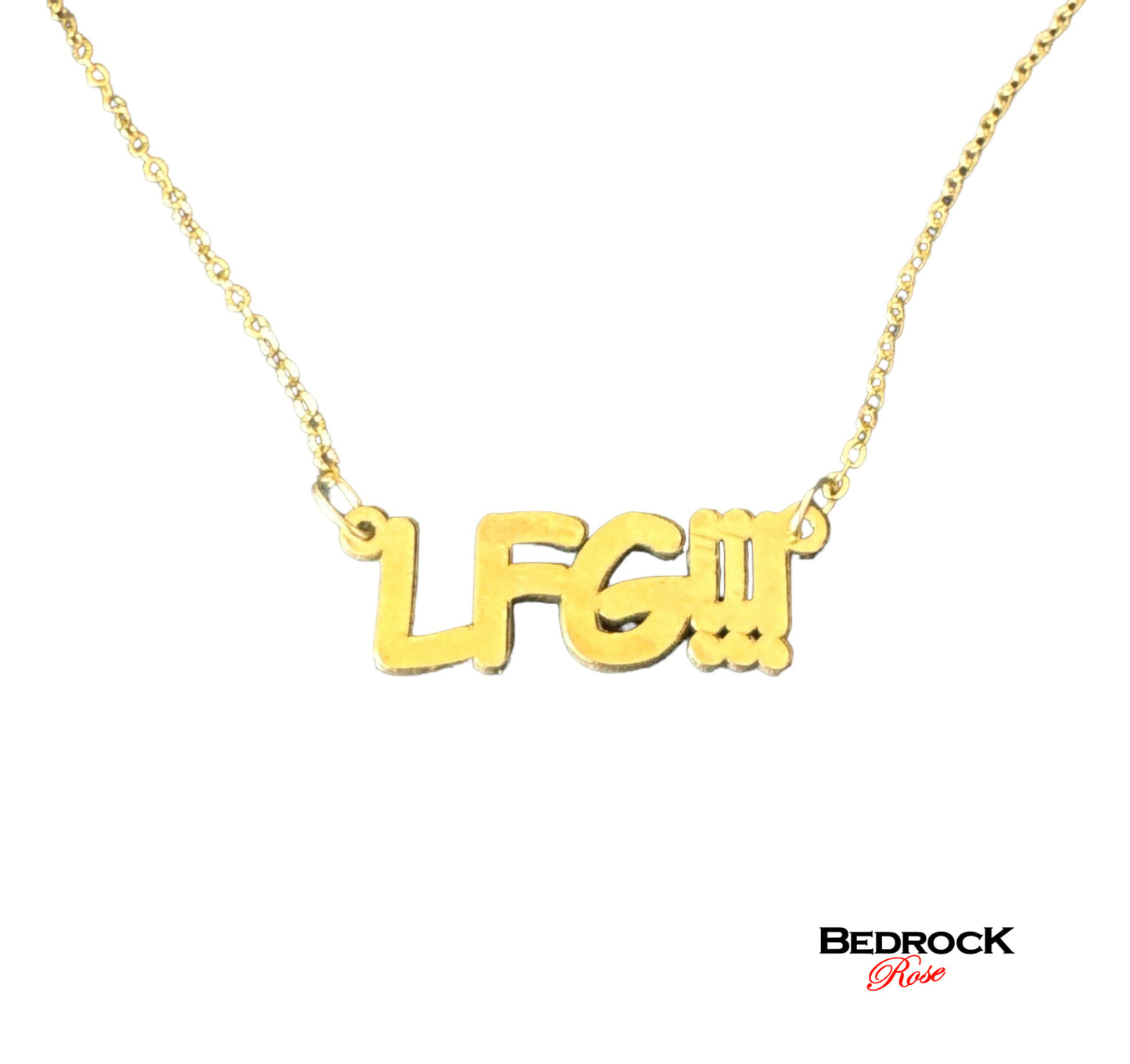 Gold Necklace LFG engraved, Let's Freaking Go, Megan Rapinoe, Kamala Harris for President, Answer the Call, Democracy jewelry, coconut tree story, Gift for Patriotic women, Vote