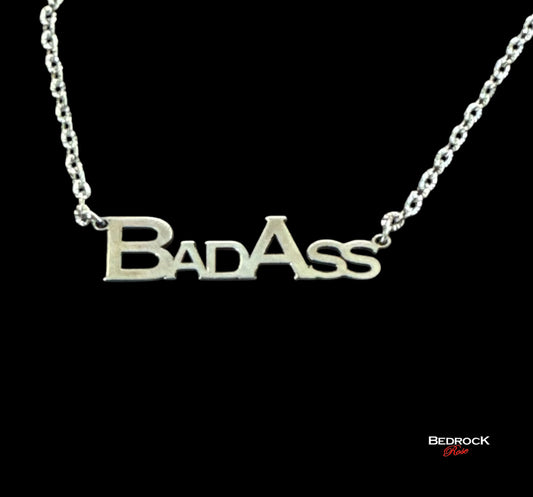 Sterling Silver Bad Ass Necklace, Laser cut Pendant, Jewelry with attitude, edgy statement piece, gift for bold women