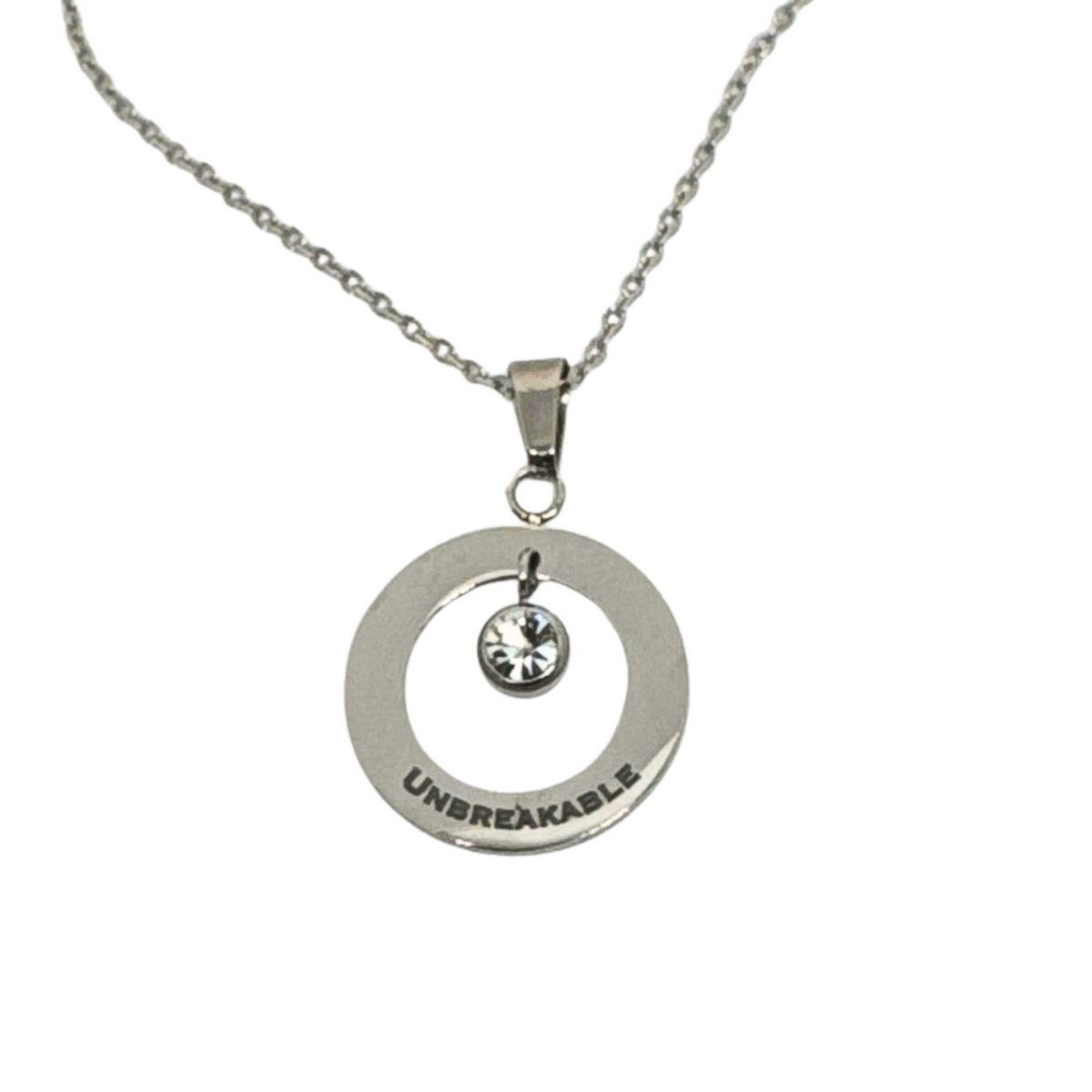 Personalized Round Pendant with Crystal