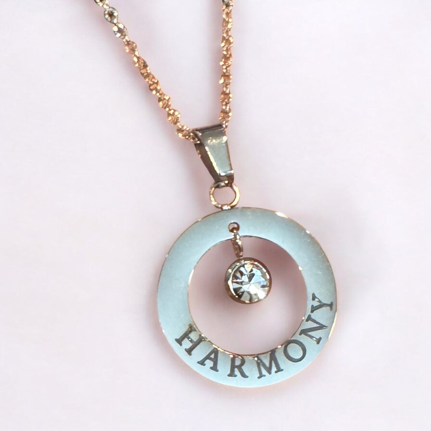 Personalized Round Pendant with Crystal