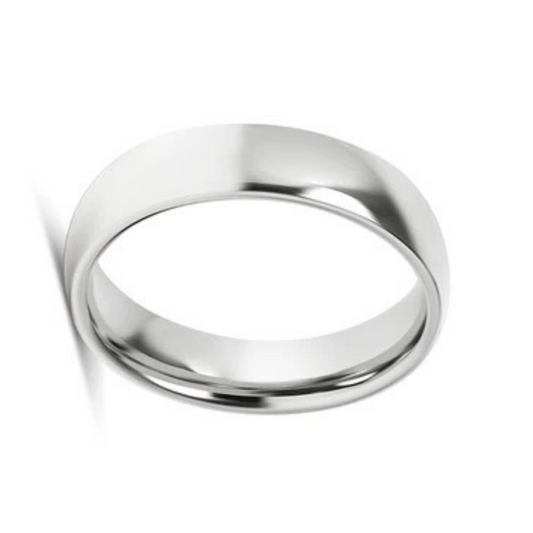 Silver stainless steel engravable, personalizable rounded ring
