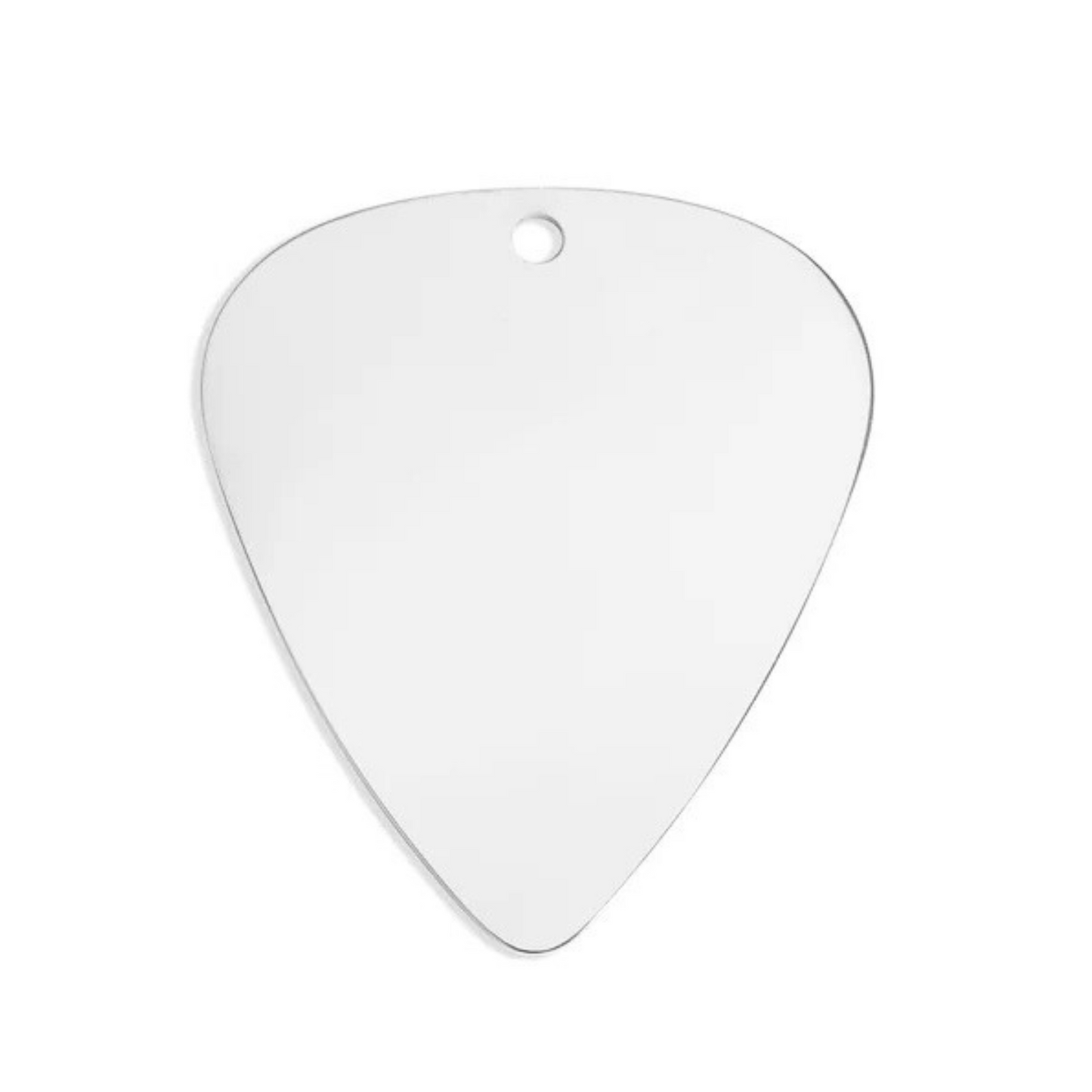 Silver  guitar pick pendant, music lover jewelry, engravable personalizable necklace
