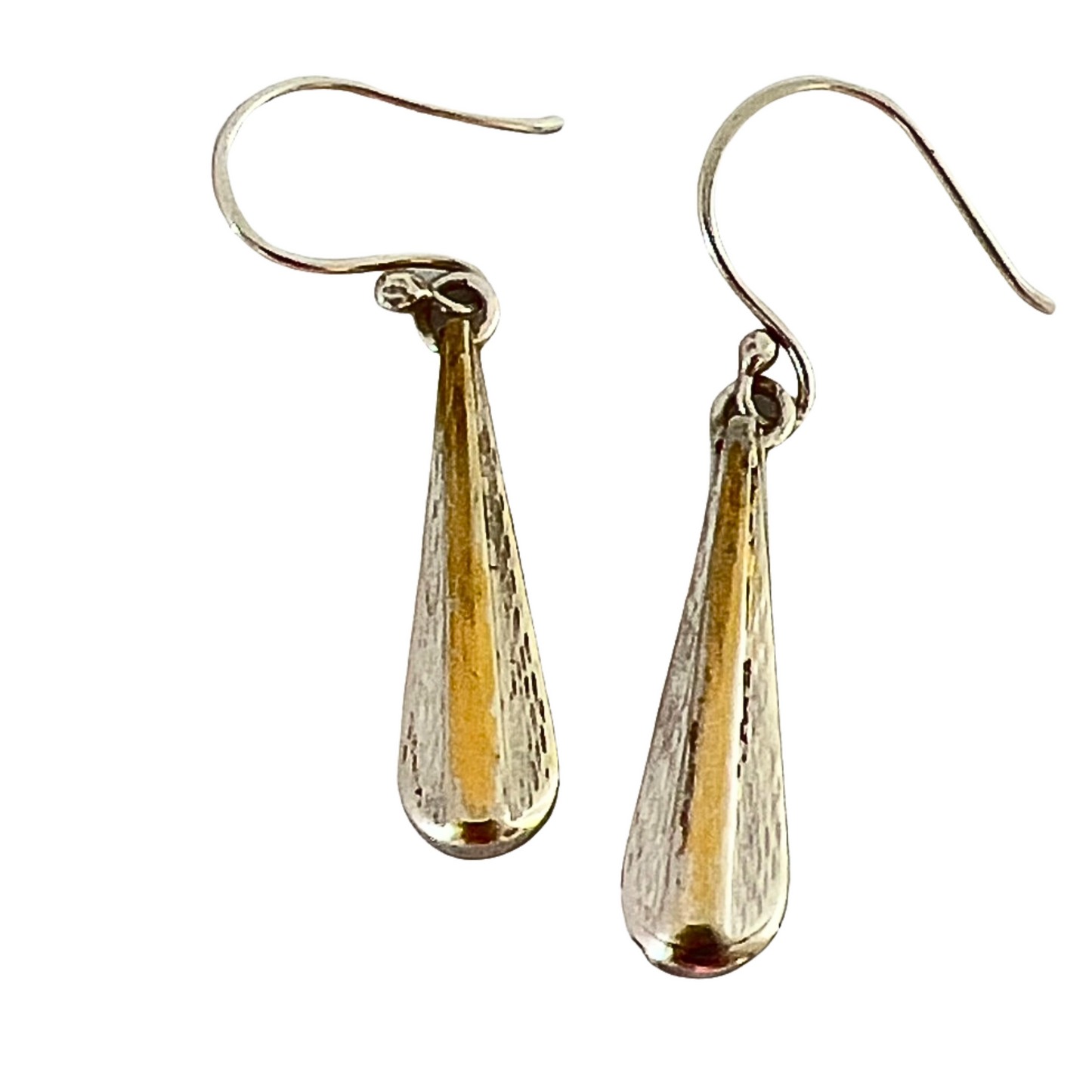 Silver and Gold Bar Dangling Earrings, Silver and 24K Gold Earrings, Dainty Gold and Silver Earrings, Gift for Her, Handmade jewelry