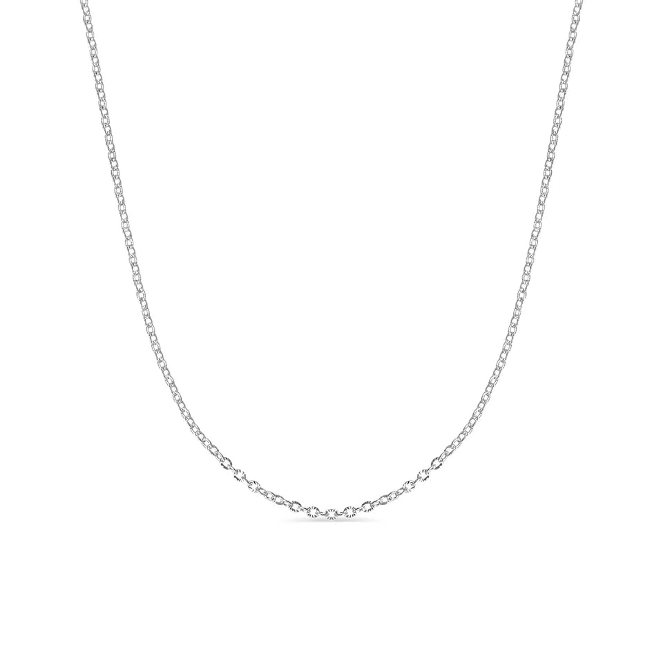 Silver crimped chain