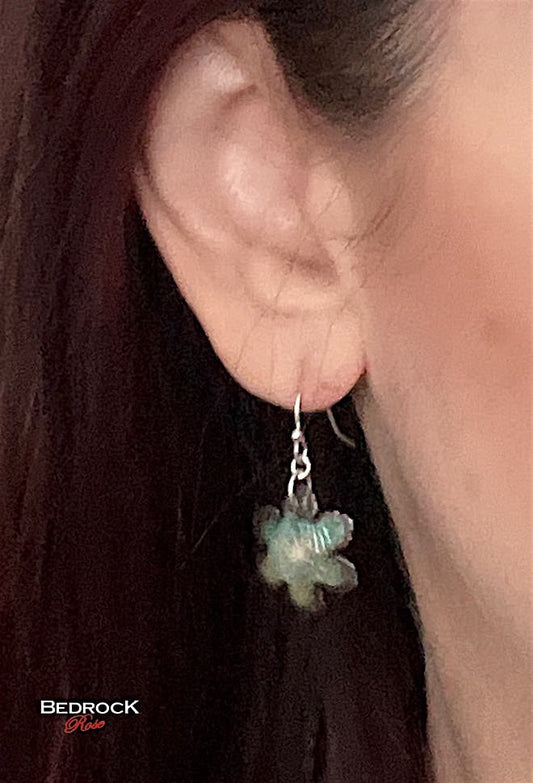 Transparent enamel on copper flower petals