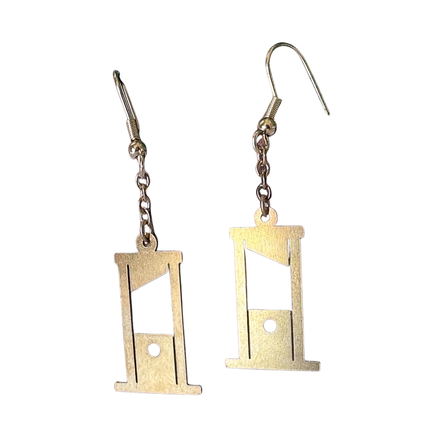 Cutting Edge Gold Guillotine Dangling Earrings | Jewelry with Attitude