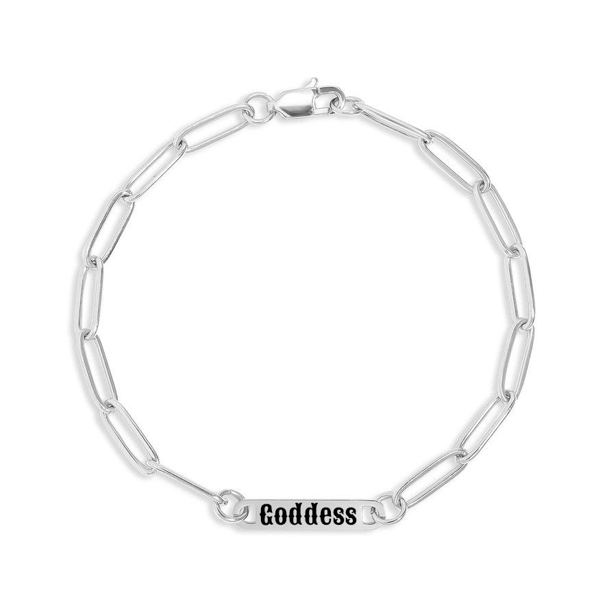 Personalized Paperclip Bar Bracelet