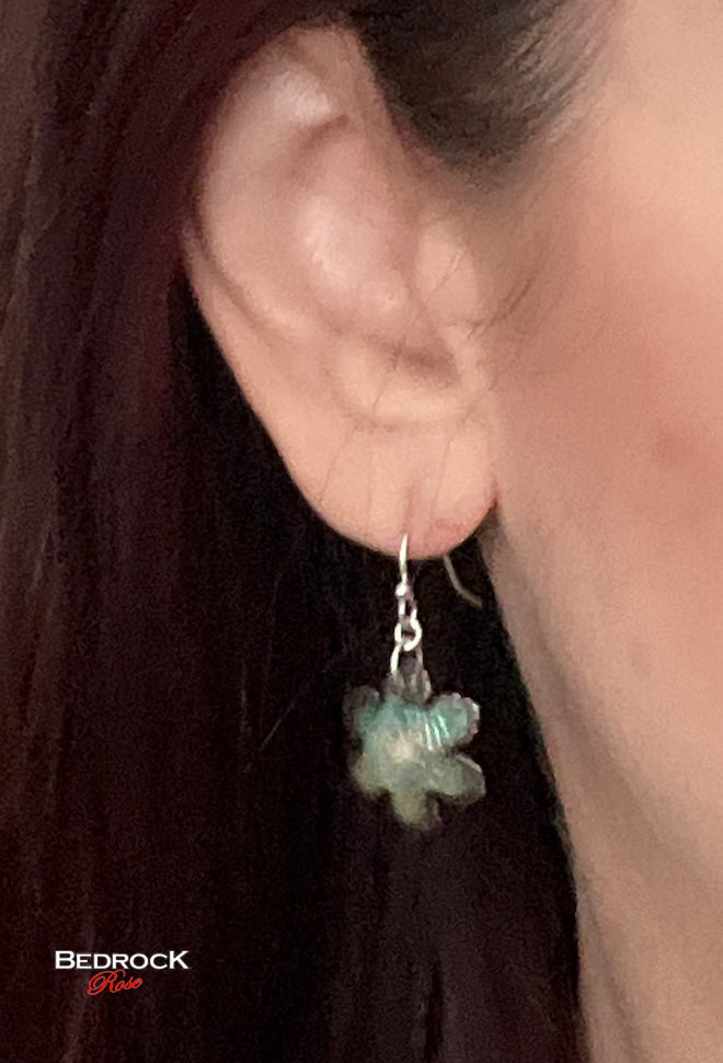 Transparent enamel on copper flower petals