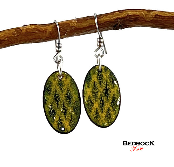 Black Diamonds Yellow Oval Dangling Earrings, Sweater weather earrings, Gift for Her,