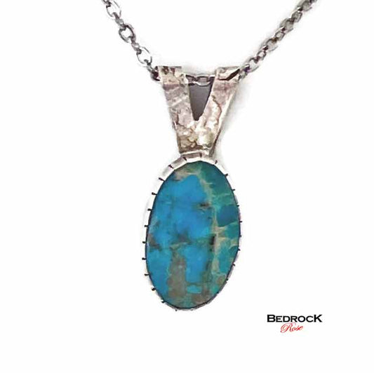 Dainty Kingman Turquoise  Pendant Bedrock Rose