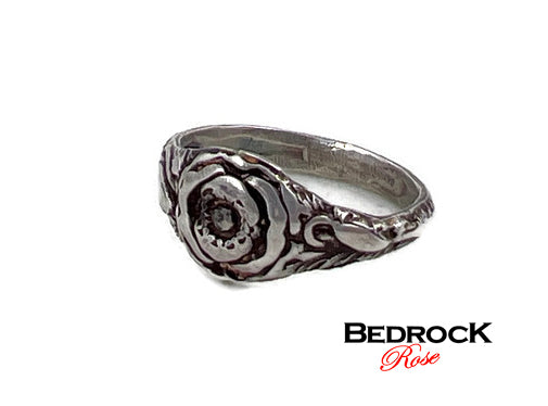 Poppy August Birth Flower Sterling Silver Ring