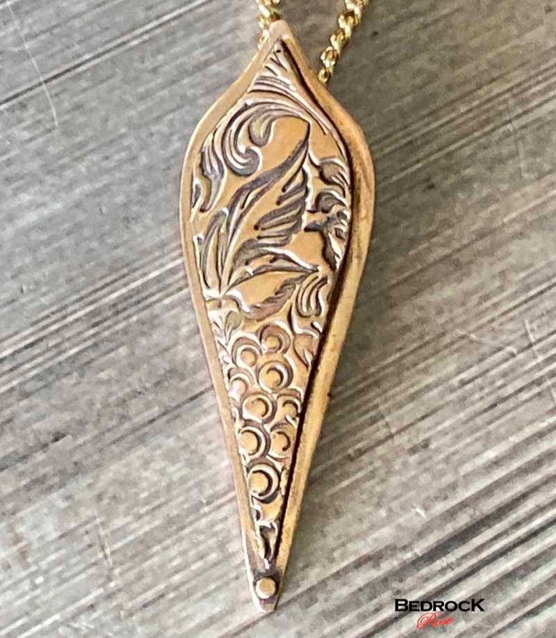 Rose Bronze Floral Pendant, Grape Pattern,Arabesque Necklace, Bohemian Necklace,Rustic Chic Jewelry