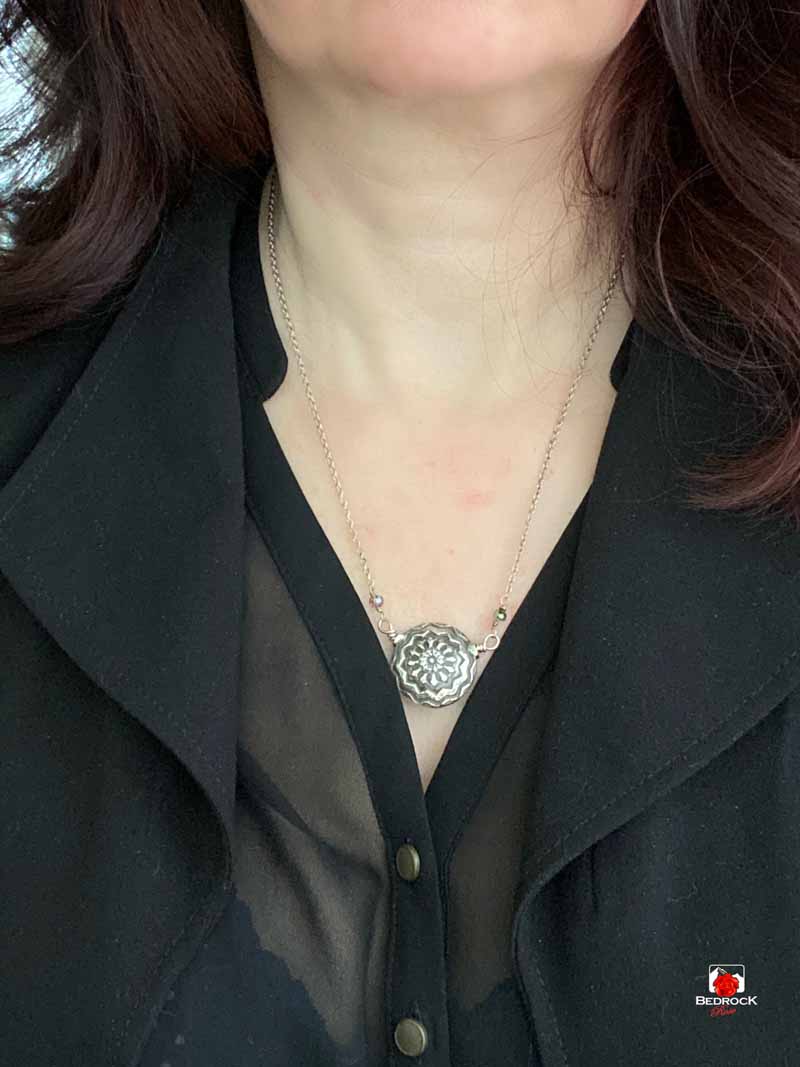 Opulent Double-Sided Mandala Pendant Bedrock Rose