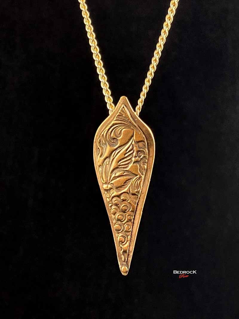 Rose Bronze Floral Pendant, Grape Pattern,Arabesque Necklace, Bohemian Necklace,Rustic Chic Jewelry