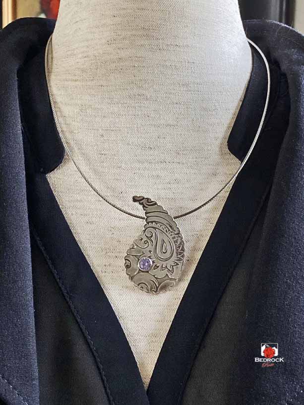Paisley-on-Paisley Silver Pendant! Bedrock Rose