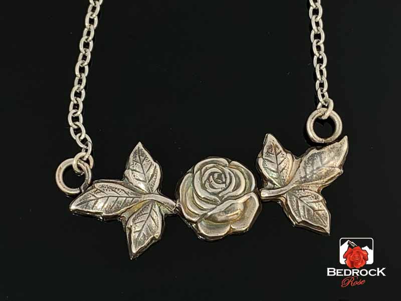 Captivating Silver Rose Pendant Bedrock Rose