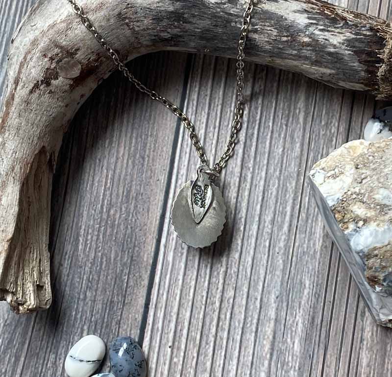 Elegant Merlinite Gemstone Sterling Silver Pendant Bedrock Rose