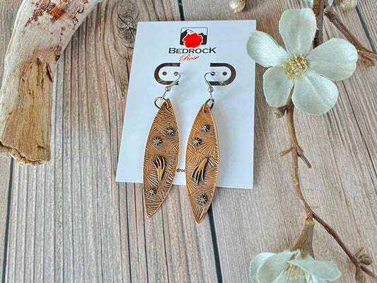 Irresistible Elongated Oval Bronze Earrings Bedrock Rose