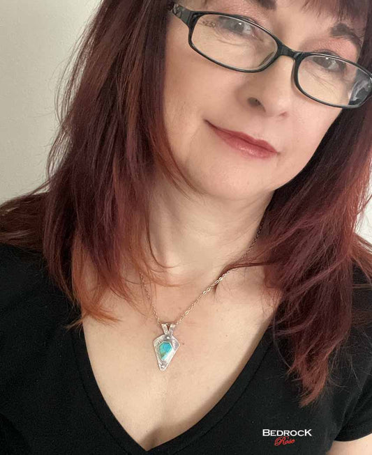 Kingman Turquoise Sterling Silver  Pendant Bedrock Rose